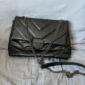 Black Quilted Chain Shoulder Bag